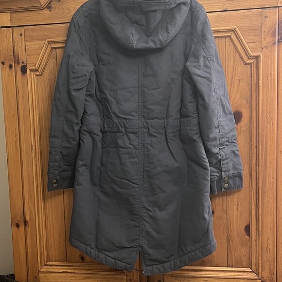 Patagonia Women's Prairie Dawn Parka Size M Smolder Blue With Tan Sherpa NWTU - Picture 8 of 11